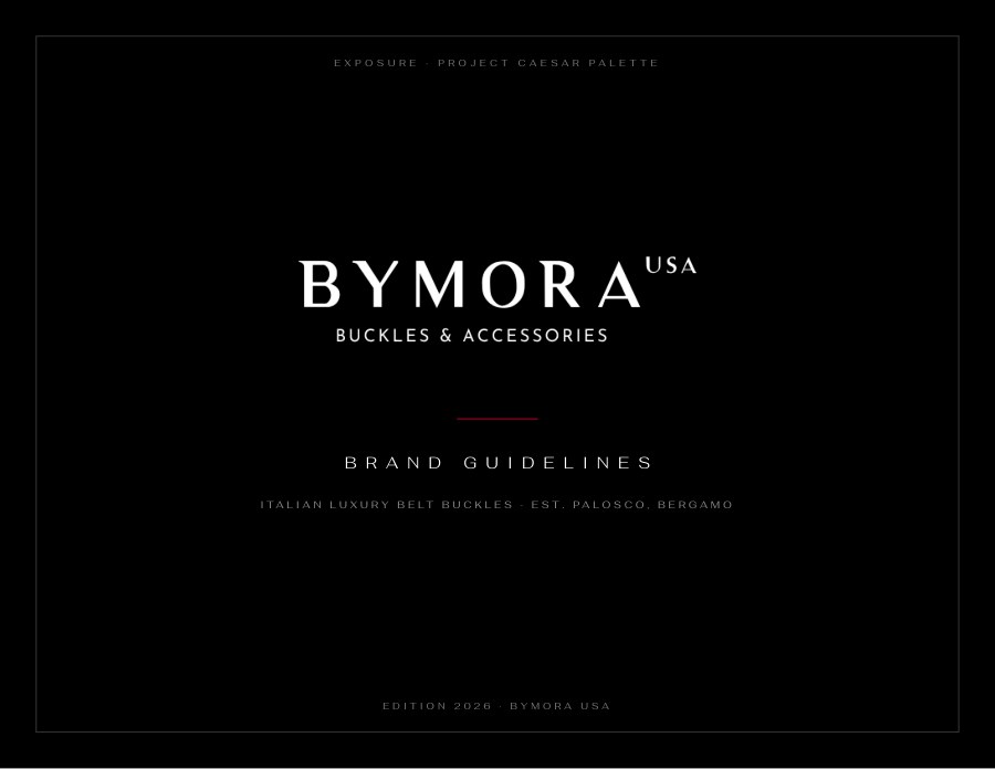 Ten-page identity system for BYMORA USA