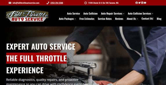 Auto service site and ad cleanup for Full Throttle Auto