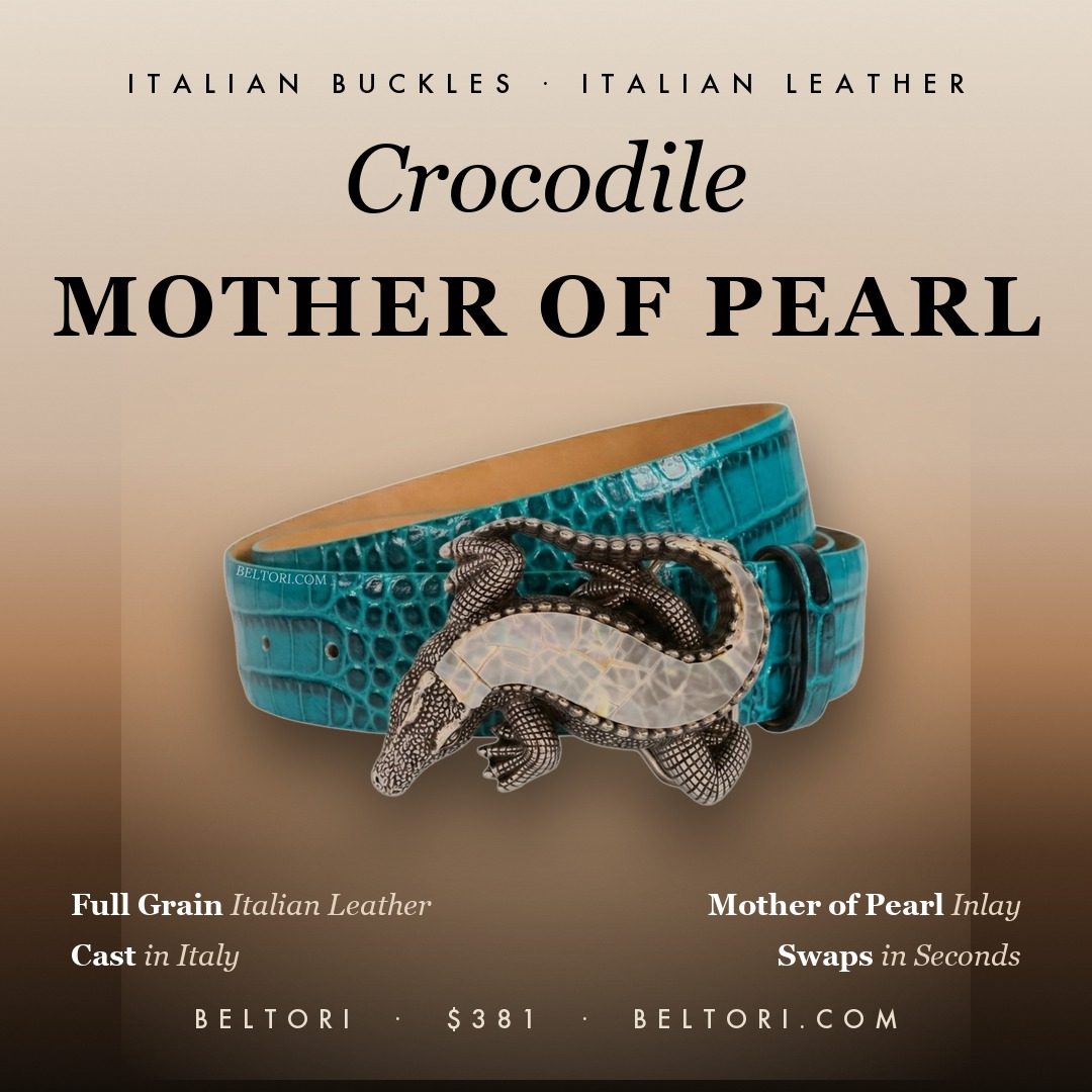Crocodile mother of pearl launch designed for Beltori