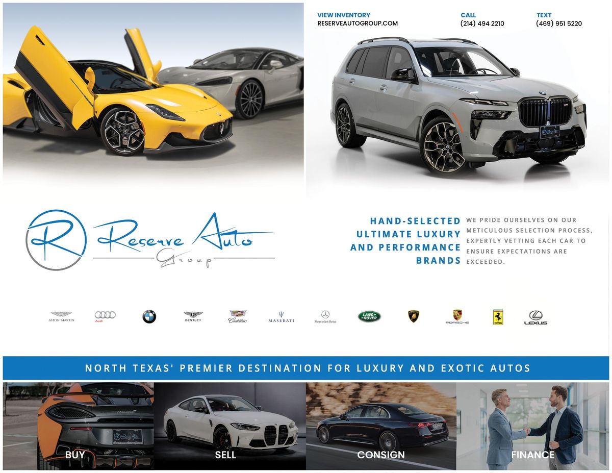 Service flyer, front designed for Reserve Auto Group