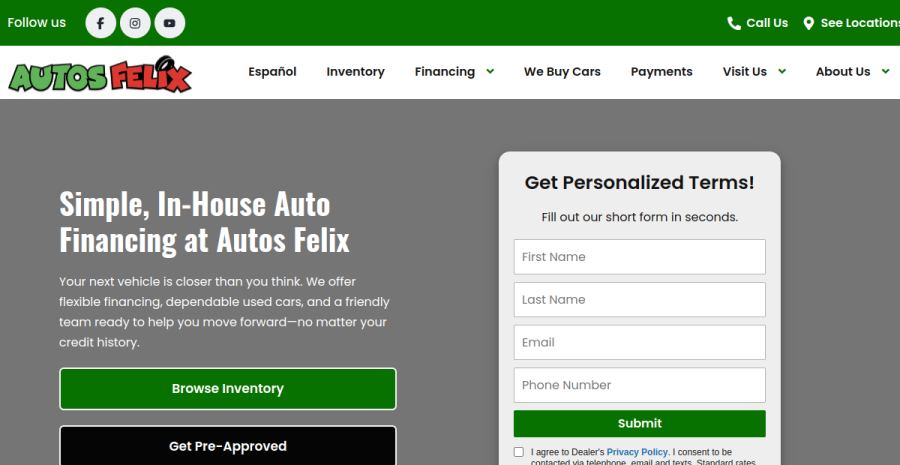 Autos Felix website