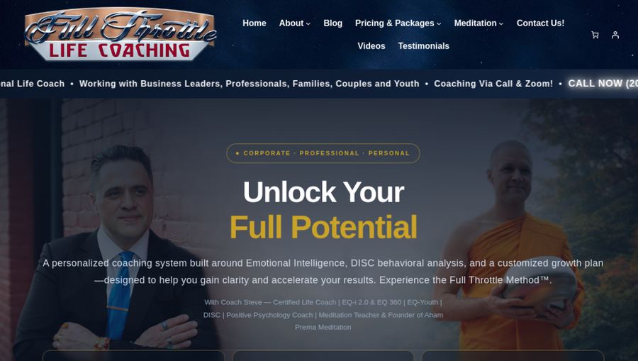Full Throttle Coaching website