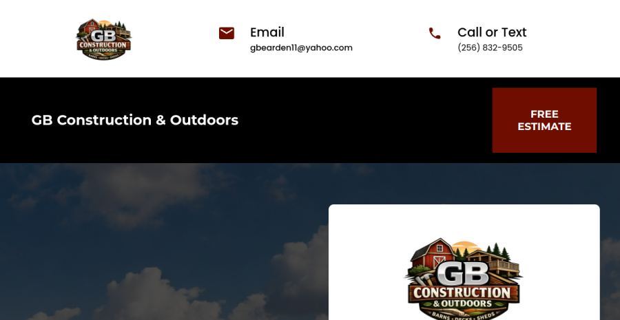 GB Construction website
