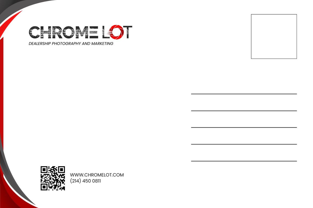 Thank you postcard, front designed for Chrome Lot